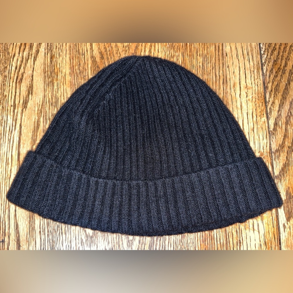 T by Alexander Wang Beanie Skull Cap - Black wool cashmere One-size